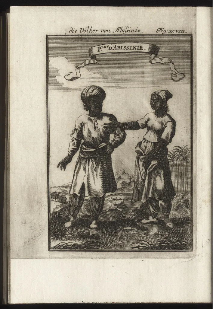 An illustration from Description de l'univers : contenant les differents systemes du monde, les cartes generales & particulieres de la geographie ancienne & moderne, les plans & les profils des principales villes & des autres lieux plus considerables de la Terre : avec les portraits des souverains qui y commandent, leurs blasons, titres & livrées : et les moeurs, religions, gouvernemens & divers habillemens de chaque nation, 1685, leaf 323