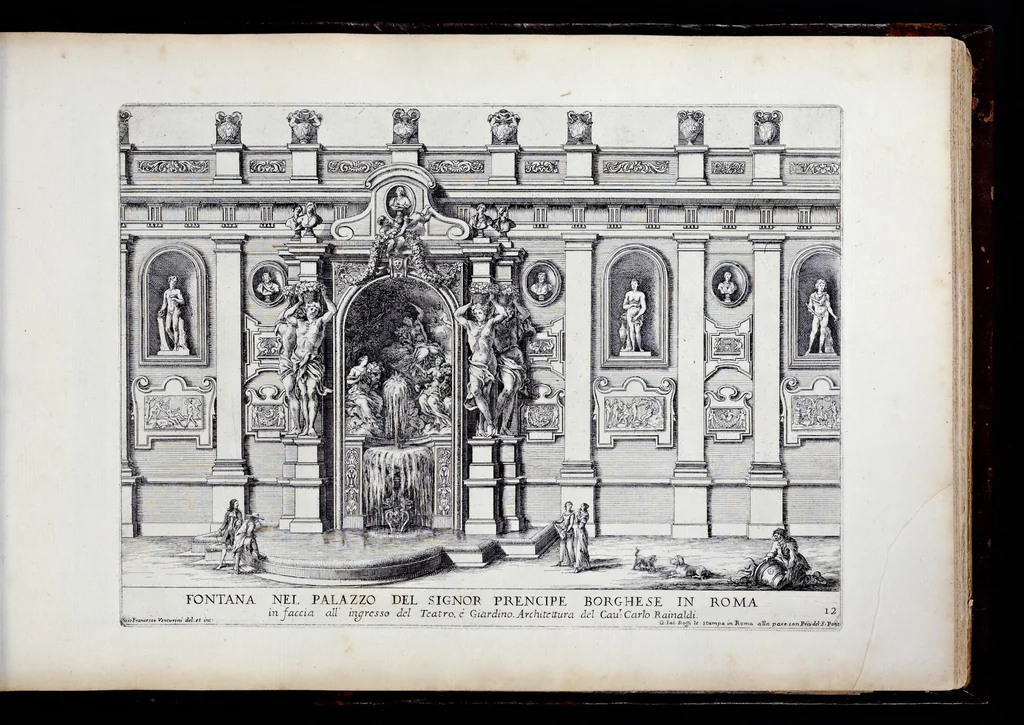 An illustration from Le fontane di Roma nelle piazze e lvoghi pvblici della città : con li loro prospetti, come sono al presente, 1691, leaf 128