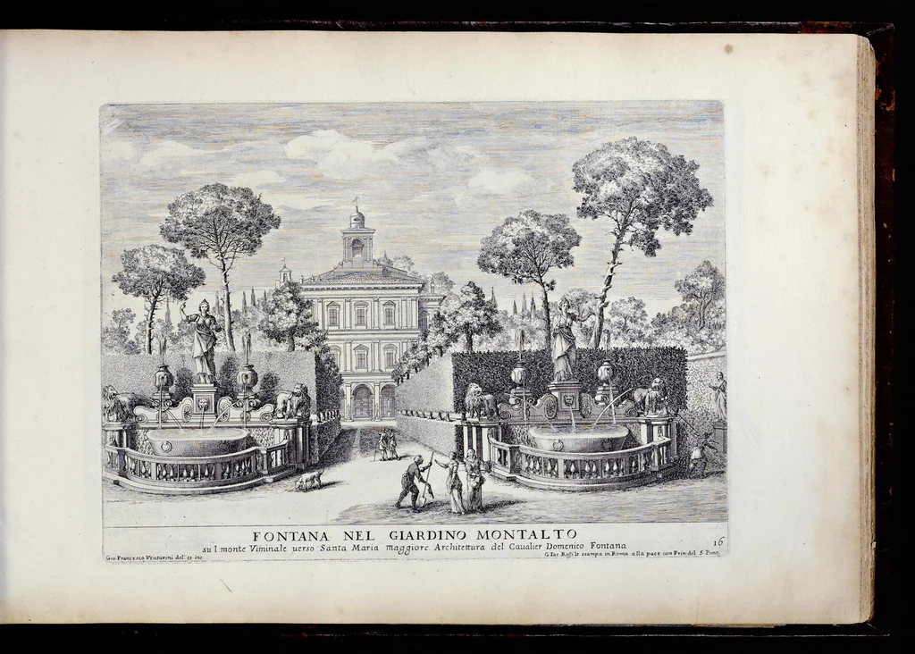 An illustration from Le fontane di Roma nelle piazze e lvoghi pvblici della città : con li loro prospetti, come sono al presente, 1691, leaf 136