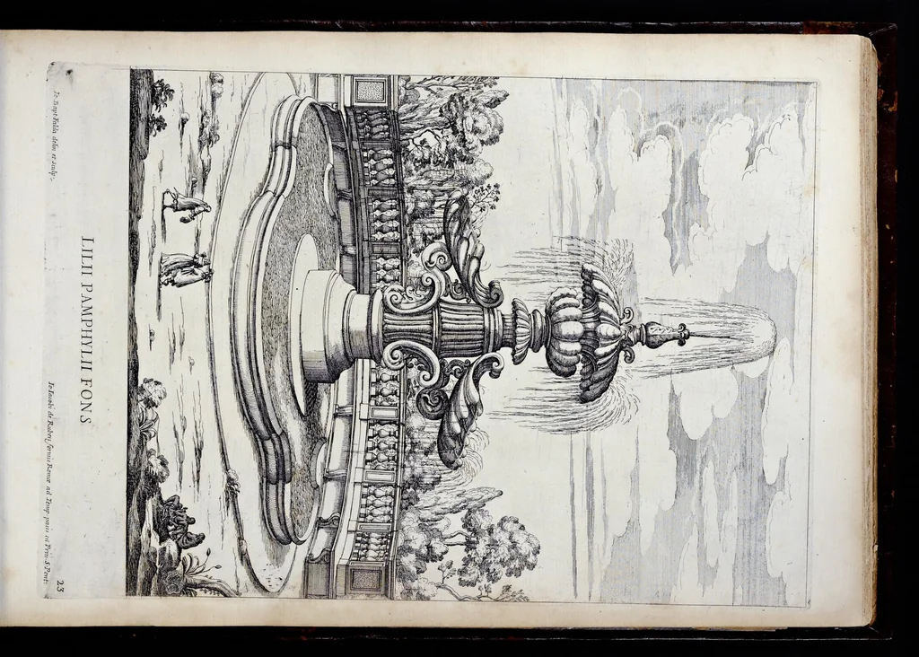 An illustration from Le fontane di Roma nelle piazze e lvoghi pvblici della città : con li loro prospetti, come sono al presente, 1691, leaf 150