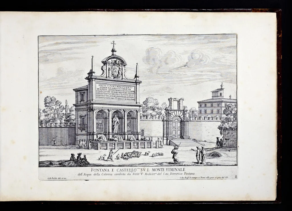 An illustration from Le fontane di Roma nelle piazze e lvoghi pvblici della città : con li loro prospetti, come sono al presente, 1691, leaf 18