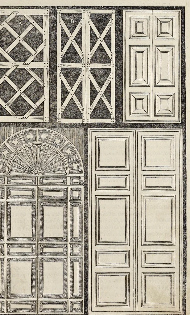 An illustration from Regole generali di architetvra sopra le cinqve maniere de gliedifici : cioe, thoscano, dorico, ionico, corinthio, et composito, con gliessempi dell'antiqvita, che per la magior parte concordano con la dottrina di Vitrvvio, 1537, leaf 140