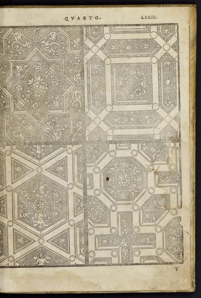 An illustration from Regole generali di architetvra sopra le cinqve maniere de gliedifici : cioe, thoscano, dorico, ionico, corinthio, et composito, con gliessempi dell'antiqvita, che per la magior parte concordano con la dottrina di Vitrvvio, 1537, leaf 148