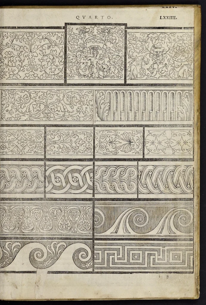 An illustration from Regole generali di architetvra sopra le cinqve maniere de gliedifici : cioe, thoscano, dorico, ionico, corinthio, et composito, con gliessempi dell'antiqvita, che per la magior parte concordano con la dottrina di Vitrvvio, 1537, leaf 150
