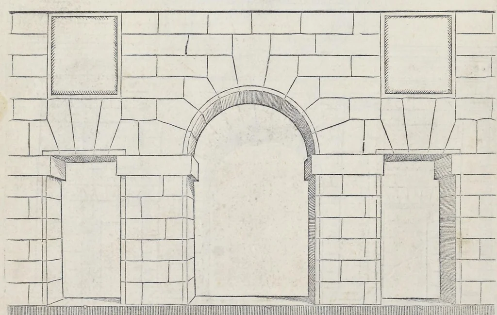 An illustration from Regole generali di architetvra sopra le cinqve maniere de gliedifici : cioe, thoscano, dorico, ionico, corinthio, et composito, con gliessempi dell'antiqvita, che per la magior parte concordano con la dottrina di Vitrvvio, 1537, leaf 17