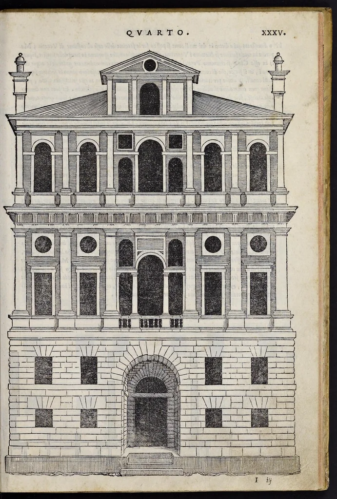 An illustration from Regole generali di architetvra sopra le cinqve maniere de gliedifici : cioe, thoscano, dorico, ionico, corinthio, et composito, con gliessempi dell'antiqvita, che per la magior parte concordano con la dottrina di Vitrvvio, 1537, leaf 68