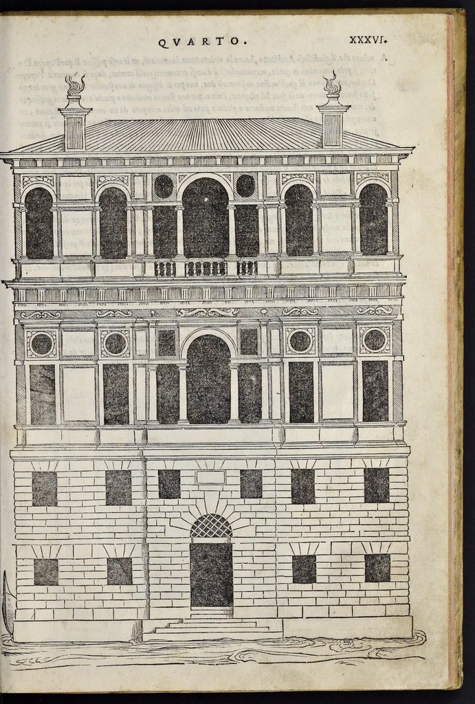 An illustration from Regole generali di architetvra sopra le cinqve maniere de gliedifici : cioe, thoscano, dorico, ionico, corinthio, et composito, con gliessempi dell'antiqvita, che per la magior parte concordano con la dottrina di Vitrvvio, 1537, leaf 70