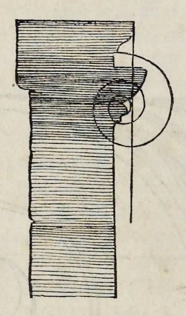 An illustration from Regole generali di architetvra sopra le cinqve maniere de gliedifici : cioe, thoscano, dorico, ionico, corinthio, et composito, con gliessempi dell'antiqvita, che per la magior parte concordano con la dottrina di Vitrvvio, 1537, leaf 79