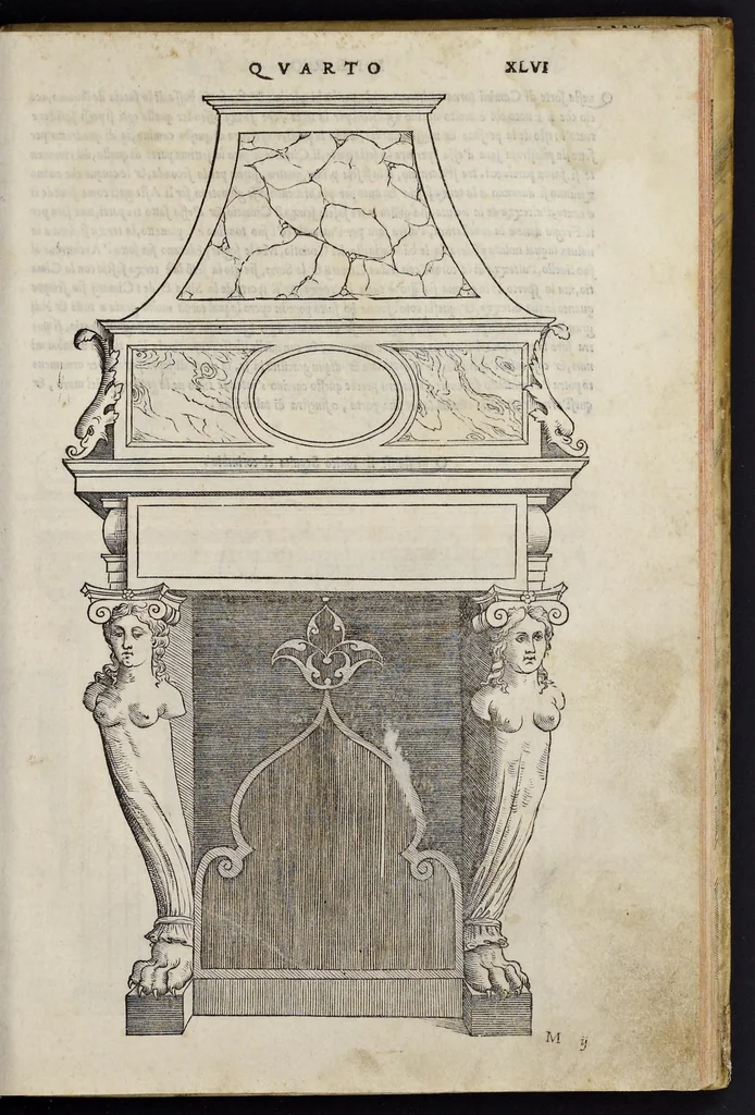 An illustration from Regole generali di architetvra sopra le cinqve maniere de gliedifici : cioe, thoscano, dorico, ionico, corinthio, et composito, con gliessempi dell'antiqvita, che per la magior parte concordano con la dottrina di Vitrvvio, 1537, leaf 94