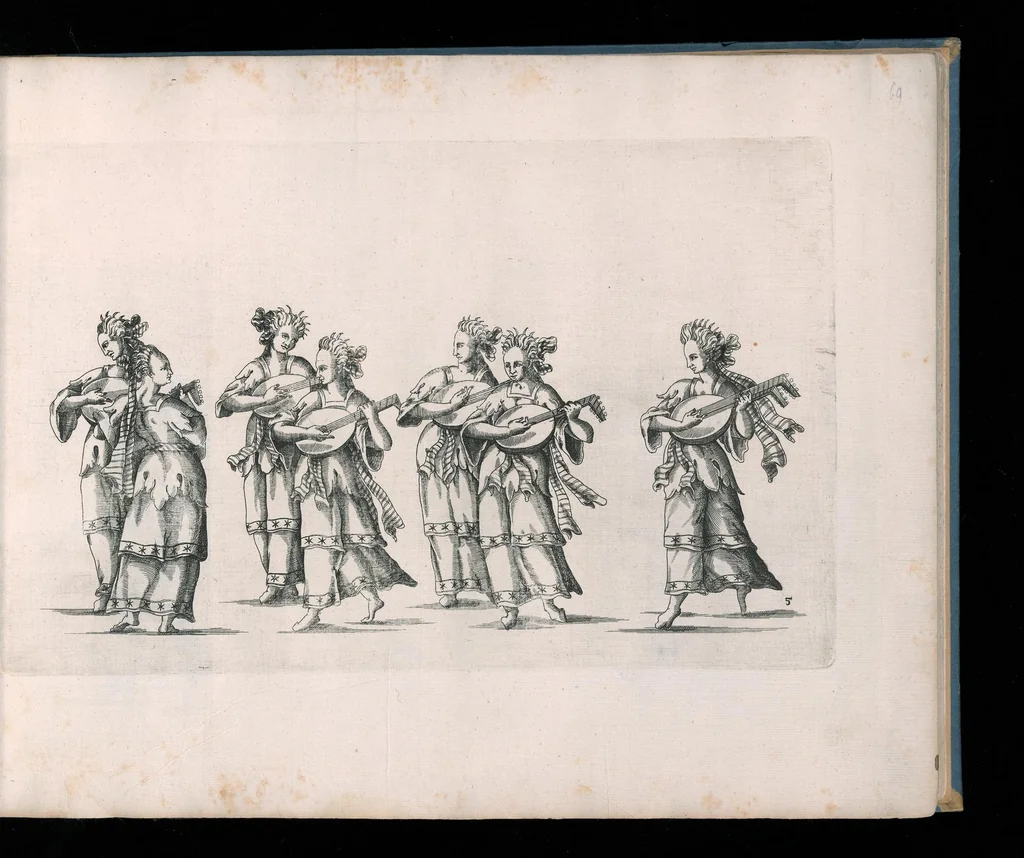 An illustration from Repraesentatio der fürstlichen Auffzug vnd Ritterspil : sobei des ... Fürsten ... Johann Friderichen, Hertzogen zu Wurttenberg vnd Teckh ... vnd der ... Fürstin ... Barbara Sophien geborne Marggrauin zu Brandẽburgi ... hochzeitlich. Ehrnfest den 6 Nouemb. A.̊1609 in der fürstl. Hauptstat Stutgarten mit grosser Solennitet gehaiten worden ..., 1611, leaf 136