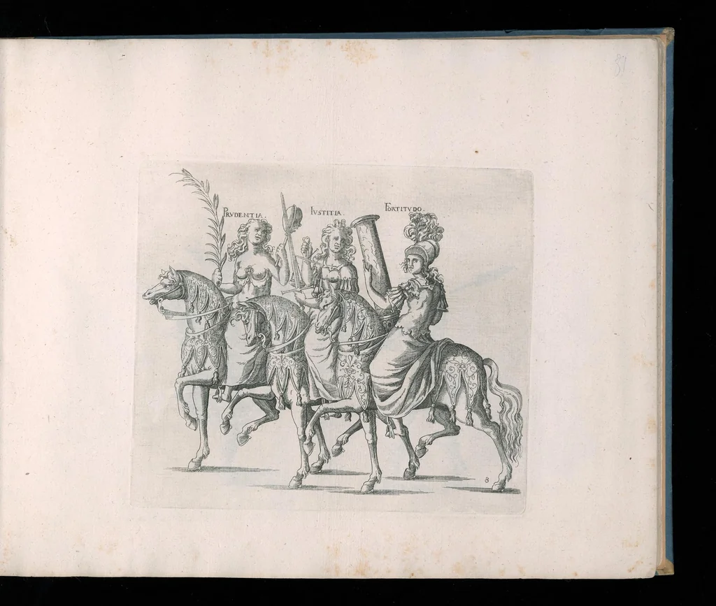 An illustration from Repraesentatio der fürstlichen Auffzug vnd Ritterspil : sobei des ... Fürsten ... Johann Friderichen, Hertzogen zu Wurttenberg vnd Teckh ... vnd der ... Fürstin ... Barbara Sophien geborne Marggrauin zu Brandẽburgi ... hochzeitlich. Ehrnfest den 6 Nouemb. A.̊1609 in der fürstl. Hauptstat Stutgarten mit grosser Solennitet gehaiten worden ..., 1611, leaf 160