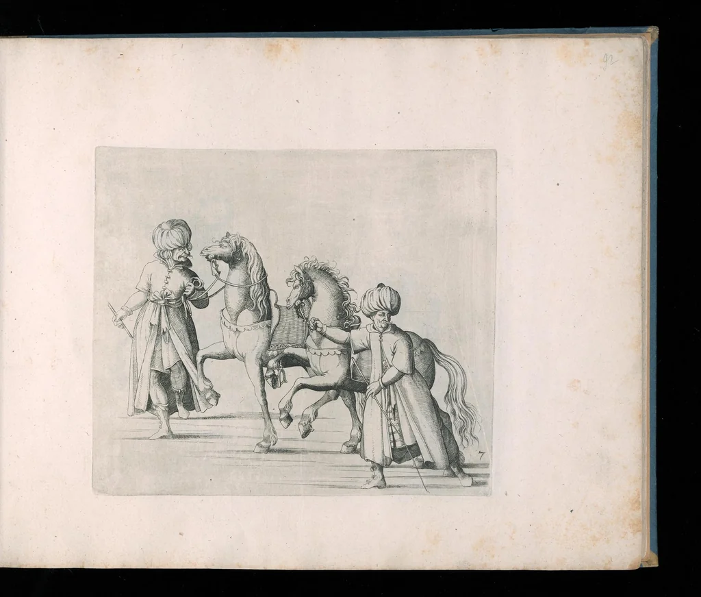 An illustration from Repraesentatio der fürstlichen Auffzug vnd Ritterspil : sobei des ... Fürsten ... Johann Friderichen, Hertzogen zu Wurttenberg vnd Teckh ... vnd der ... Fürstin ... Barbara Sophien geborne Marggrauin zu Brandẽburgi ... hochzeitlich. Ehrnfest den 6 Nouemb. A.̊1609 in der fürstl. Hauptstat Stutgarten mit grosser Solennitet gehaiten worden ..., 1611, leaf 180