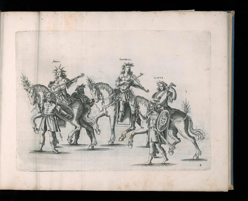 An illustration from Repraesentatio der fürstlichen Auffzug vnd Ritterspil : sobei des ... Fürsten ... Johann Friderichen, Hertzogen zu Wurttenberg vnd Teckh ... vnd der ... Fürstin ... Barbara Sophien geborne Marggrauin zu Brandẽburgi ... hochzeitlich. Ehrnfest den 6 Nouemb. A.̊1609 in der fürstl. Hauptstat Stutgarten mit grosser Solennitet gehaiten worden ..., 1611, leaf 24