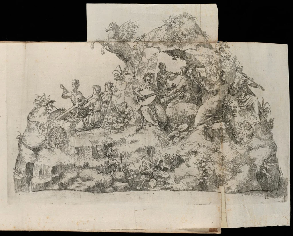 An illustration from Repraesentatio der fürstlichen Auffzug vnd Ritterspil : sobei des ... Fürsten ... Johann Friderichen, Hertzogen zu Wurttenberg vnd Teckh ... vnd der ... Fürstin ... Barbara Sophien geborne Marggrauin zu Brandẽburgi ... hochzeitlich. Ehrnfest den 6 Nouemb. A.̊1609 in der fürstl. Hauptstat Stutgarten mit grosser Solennitet gehaiten worden ..., 1611, leaf 30