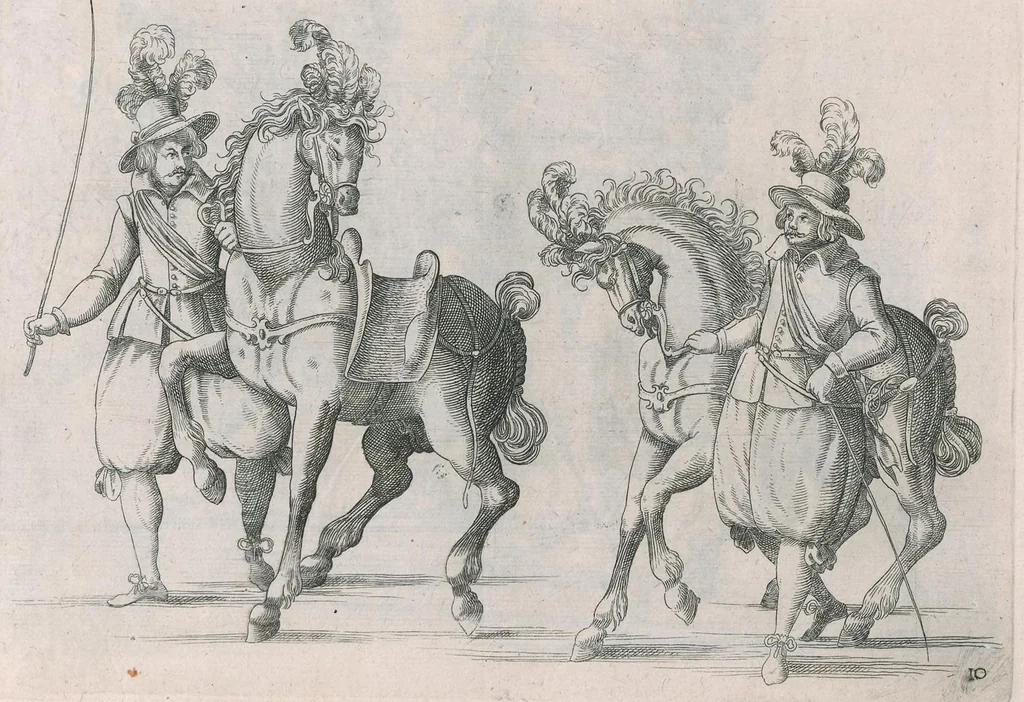An illustration from Repraesentatio der fürstlichen Auffzug vnd Ritterspil : sobei des ... Fürsten ... Johann Friderichen, Hertzogen zu Wurttenberg vnd Teckh ... vnd der ... Fürstin ... Barbara Sophien geborne Marggrauin zu Brandẽburgi ... hochzeitlich. Ehrnfest den 6 Nouemb. A.̊1609 in der fürstl. Hauptstat Stutgarten mit grosser Solennitet gehaiten worden ..., 1611, leaf 366