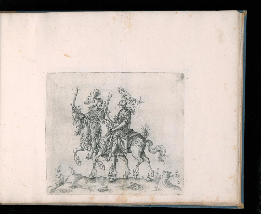 An illustration from Repraesentatio der fürstlichen Auffzug vnd Ritterspil : sobei des ... Fürsten ... Johann Friderichen, Hertzogen zu Wurttenberg vnd Teckh ... vnd der ... Fürstin ... Barbara Sophien geborne Marggrauin zu Brandẽburgi ... hochzeitlich. Ehrnfest den 6 Nouemb. A.̊1609 in der fürstl. Hauptstat Stutgarten mit grosser Solennitet gehaiten worden ..., 1611, leaf 440
