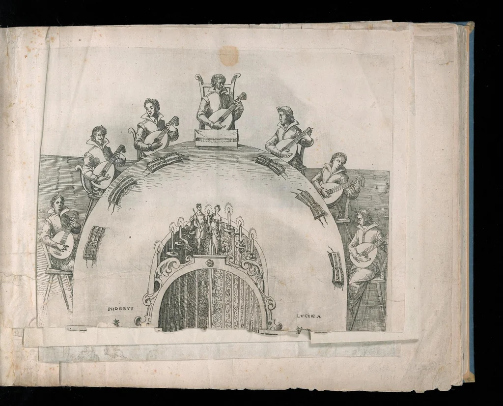 An illustration from Repraesentatio der fürstlichen Auffzug vnd Ritterspil : sobei des ... Fürsten ... Johann Friderichen, Hertzogen zu Wurttenberg vnd Teckh ... vnd der ... Fürstin ... Barbara Sophien geborne Marggrauin zu Brandẽburgi ... hochzeitlich. Ehrnfest den 6 Nouemb. A.̊1609 in der fürstl. Hauptstat Stutgarten mit grosser Solennitet gehaiten worden ..., 1611, leaf 6