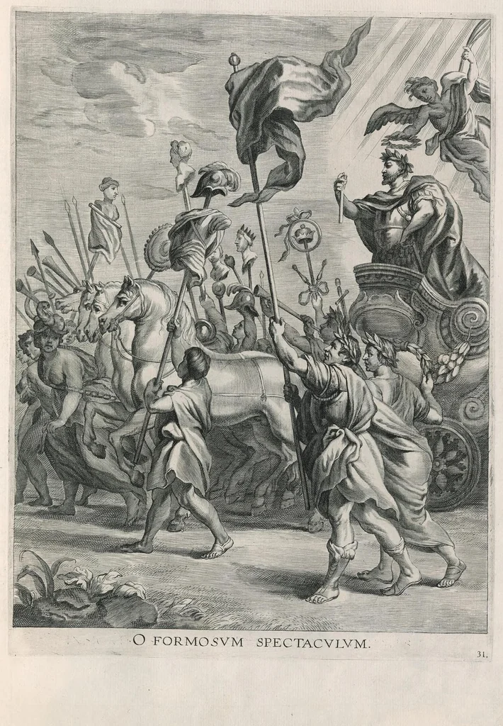 An illustration from Serenissimi principis Ferdinandi Hispaniarum infantis S.R.E. cardinalis triumphalis introitus in Flandriae metropolim Gandauum, 1636, leaf 122