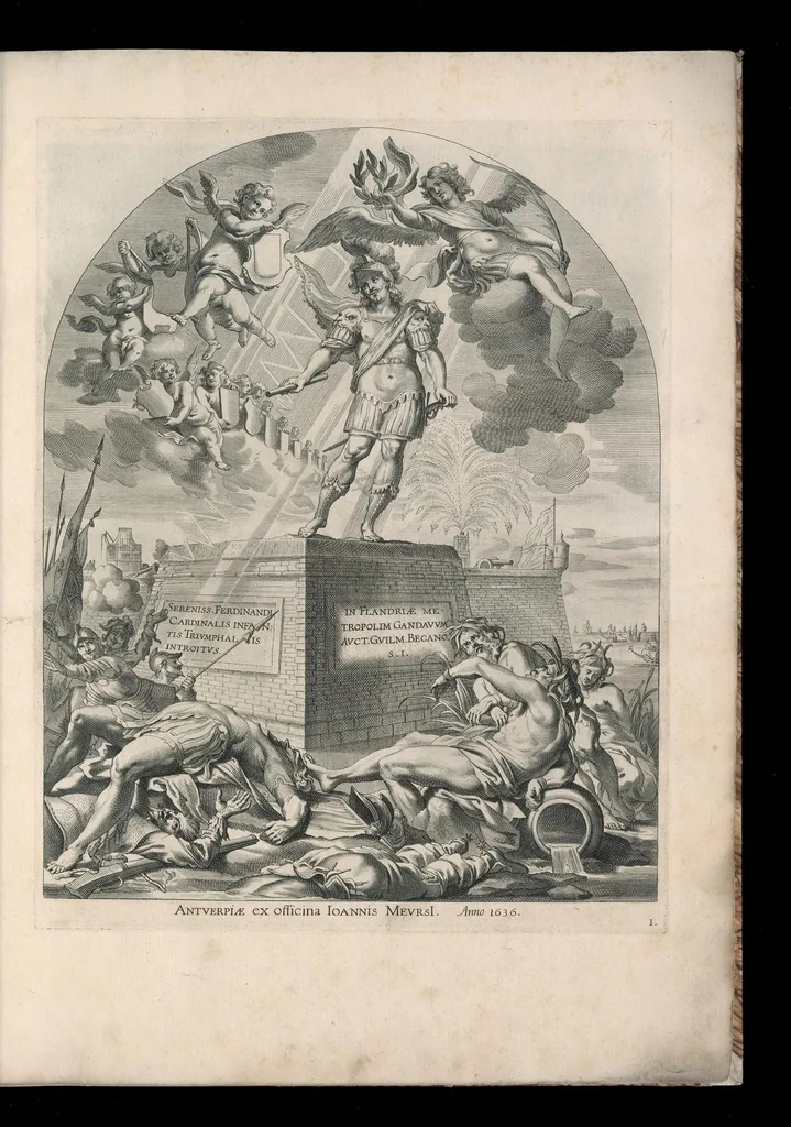 An illustration from Serenissimi principis Ferdinandi Hispaniarum infantis S.R.E. cardinalis triumphalis introitus in Flandriae metropolim Gandauum, 1636, leaf 6