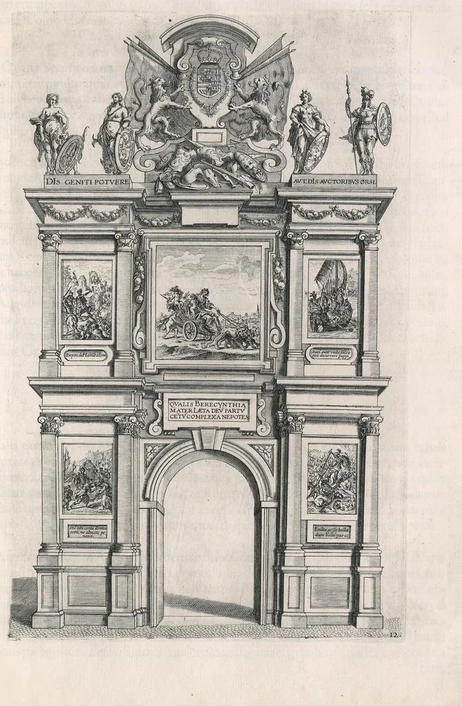 An illustration from Serenissimi principis Ferdinandi Hispaniarum infantis S.R.E. cardinalis triumphalis introitus in Flandriae metropolim Gandauum, 1636, leaf 66
