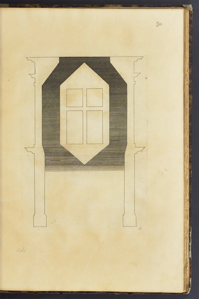 An illustration from Second livre d'architectvre, contenant plusieurs & diuerses ordonances de cheminees, lucarnes, portes, fonteines, puis & pauillons, pour enrichir tant le dedans que le dehors de tous edifices. Auec les desseins de dix sepultures toutes differentes, 1561, leaf 48