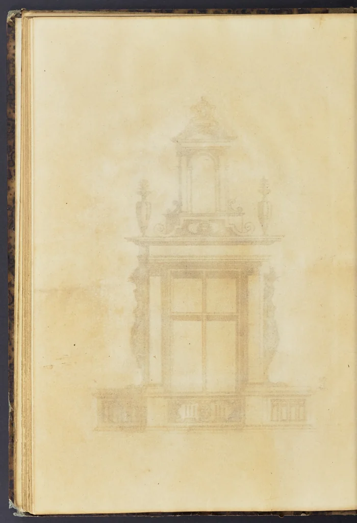 An illustration from Second livre d'architectvre, contenant plusieurs & diuerses ordonances de cheminees, lucarnes, portes, fonteines, puis & pauillons, pour enrichir tant le dedans que le dehors de tous edifices. Auec les desseins de dix sepultures toutes differentes, 1561, leaf 67