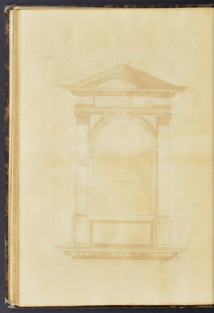 An illustration from Second livre d'architectvre, contenant plusieurs & diuerses ordonances de cheminees, lucarnes, portes, fonteines, puis & pauillons, pour enrichir tant le dedans que le dehors de tous edifices. Auec les desseins de dix sepultures toutes differentes, 1561, leaf 71