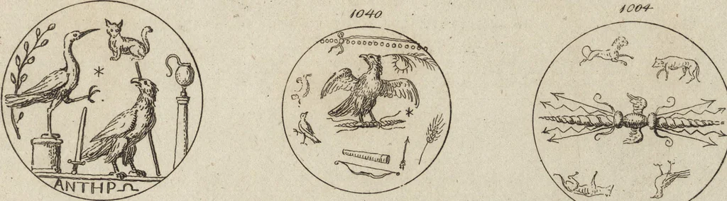 An illustration from A descriptive catalogue of a general collection of ancient and modern engraved gems, cameos as well as intaglios, taken from the most celebrated cabinets in Europe and cast in coloured pastes, white enamel, and sulphur, by James Tassie, modeller, 1791, leaf 432
