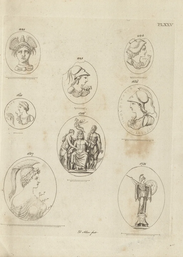 An illustration from A descriptive catalogue of a general collection of ancient and modern engraved gems, cameos as well as intaglios, taken from the most celebrated cabinets in Europe and cast in coloured pastes, white enamel, and sulphur, by James Tassie, modeller, 1791, leaf 442