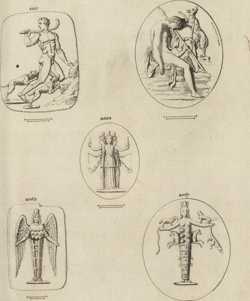 An illustration from A descriptive catalogue of a general collection of ancient and modern engraved gems, cameos as well as intaglios, taken from the most celebrated cabinets in Europe and cast in coloured pastes, white enamel, and sulphur, by James Tassie, modeller, 1791, leaf 450