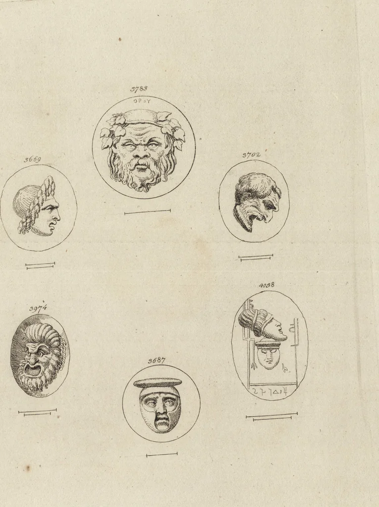 An illustration from A descriptive catalogue of a general collection of ancient and modern engraved gems, cameos as well as intaglios, taken from the most celebrated cabinets in Europe and cast in coloured pastes, white enamel, and sulphur, by James Tassie, modeller, 1791, leaf 458