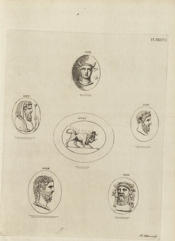 An illustration from A descriptive catalogue of a general collection of ancient and modern engraved gems, cameos as well as intaglios, taken from the most celebrated cabinets in Europe and cast in coloured pastes, white enamel, and sulphur, by James Tassie, modeller, 1791, leaf 462