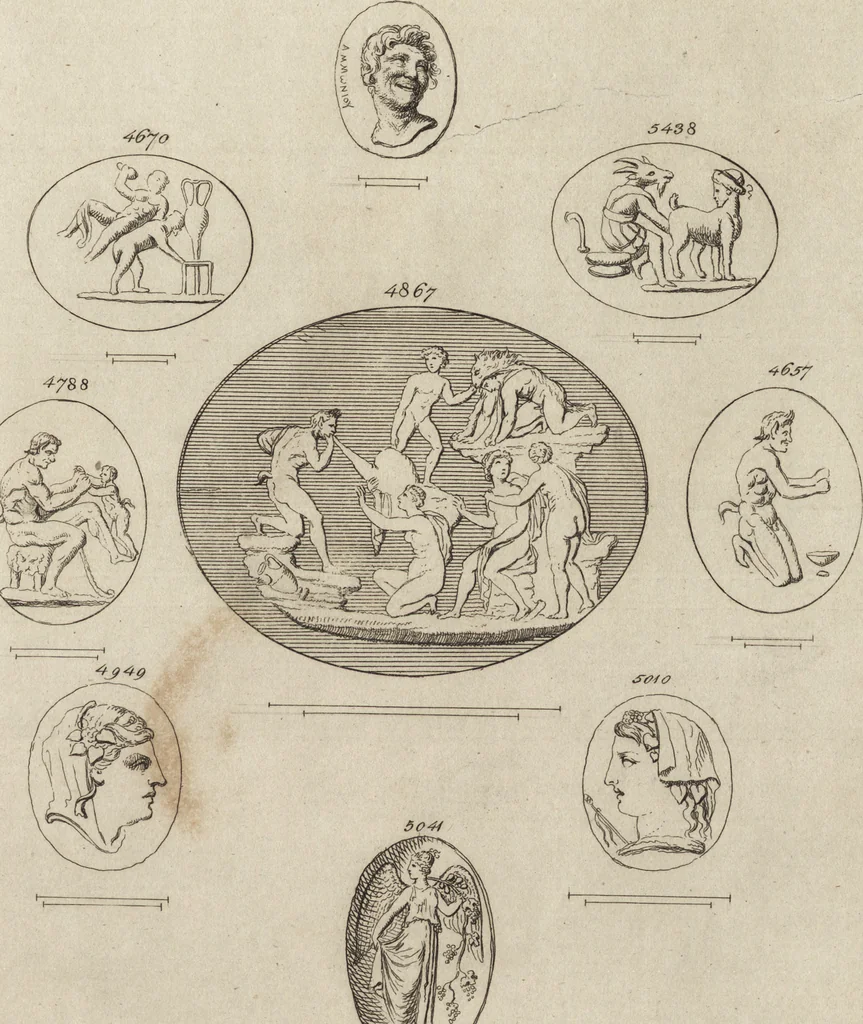 An illustration from A descriptive catalogue of a general collection of ancient and modern engraved gems, cameos as well as intaglios, taken from the most celebrated cabinets in Europe and cast in coloured pastes, white enamel, and sulphur, by James Tassie, modeller, 1791, leaf 468