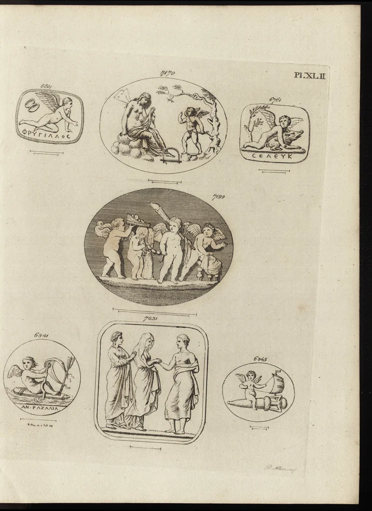 An illustration from A descriptive catalogue of a general collection of ancient and modern engraved gems, cameos as well as intaglios, taken from the most celebrated cabinets in Europe and cast in coloured pastes, white enamel, and sulphur, by James Tassie, modeller, 1791, leaf 474