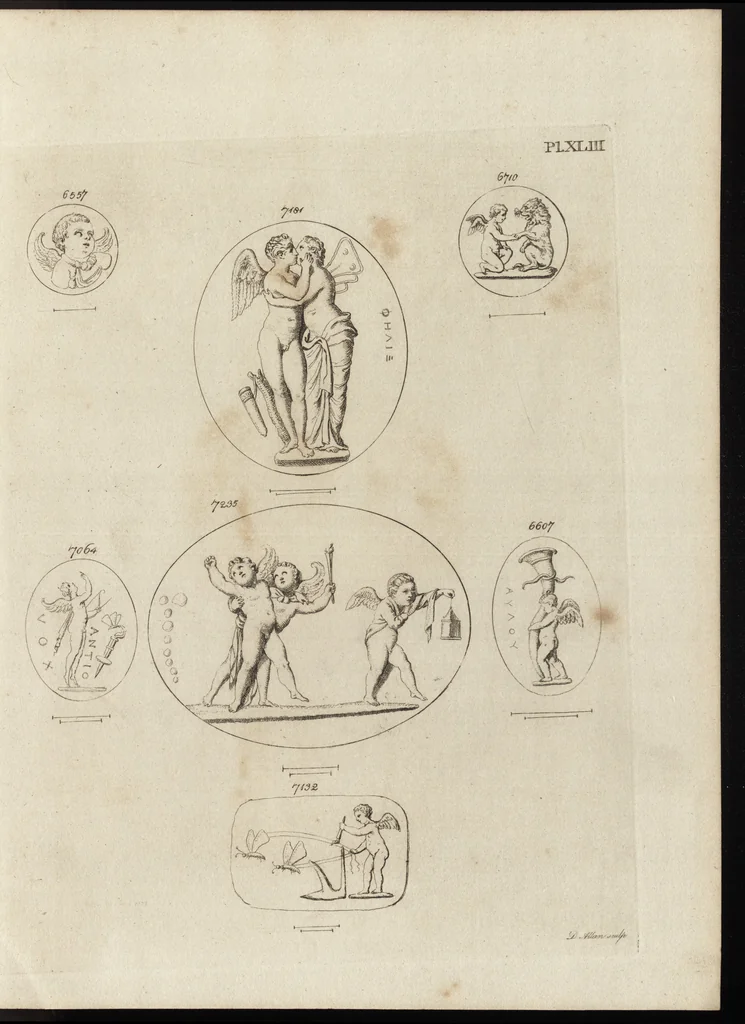 An illustration from A descriptive catalogue of a general collection of ancient and modern engraved gems, cameos as well as intaglios, taken from the most celebrated cabinets in Europe and cast in coloured pastes, white enamel, and sulphur, by James Tassie, modeller, 1791, leaf 476
