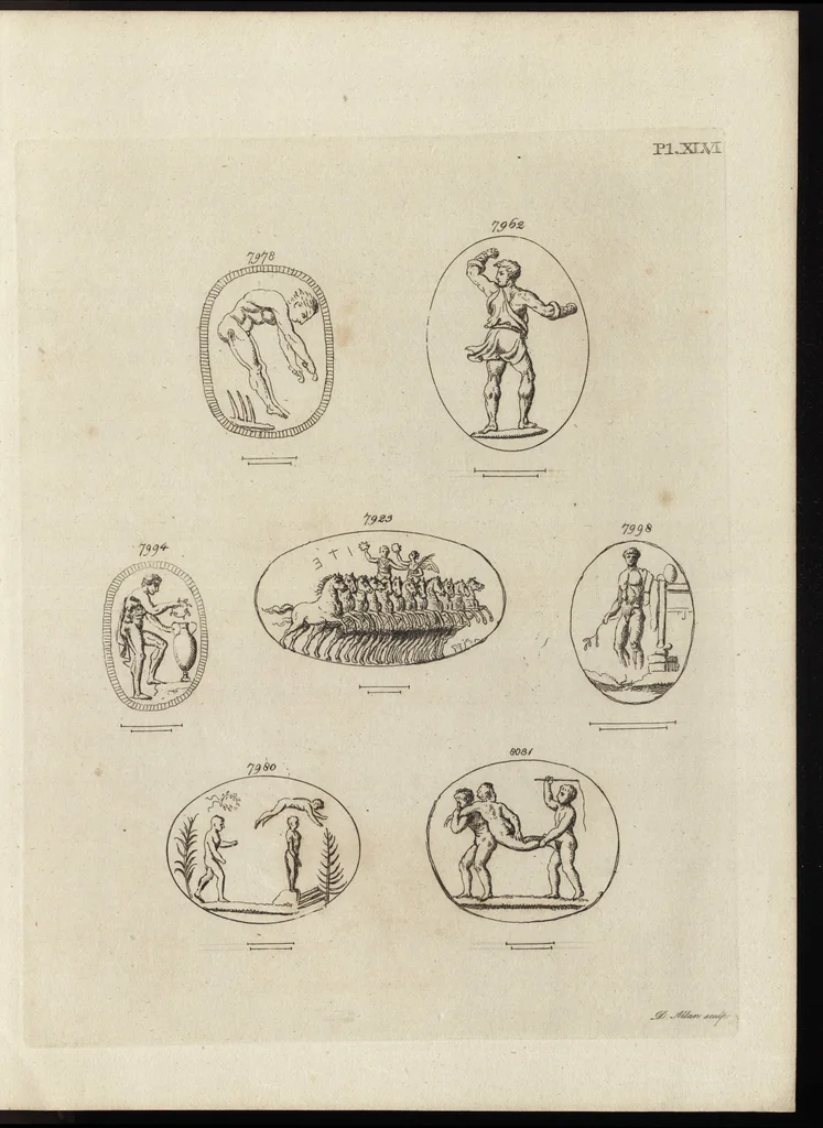 An illustration from A descriptive catalogue of a general collection of ancient and modern engraved gems, cameos as well as intaglios, taken from the most celebrated cabinets in Europe and cast in coloured pastes, white enamel, and sulphur, by James Tassie, modeller, 1791, leaf 482