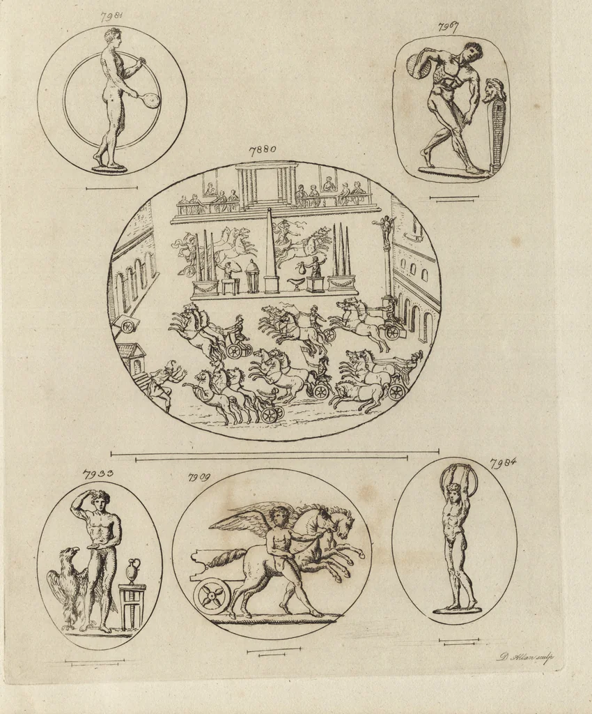 An illustration from A descriptive catalogue of a general collection of ancient and modern engraved gems, cameos as well as intaglios, taken from the most celebrated cabinets in Europe and cast in coloured pastes, white enamel, and sulphur, by James Tassie, modeller, 1791, leaf 484