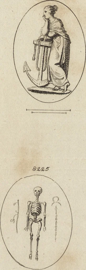 An illustration from A descriptive catalogue of a general collection of ancient and modern engraved gems, cameos as well as intaglios, taken from the most celebrated cabinets in Europe and cast in coloured pastes, white enamel, and sulphur, by James Tassie, modeller, 1791, leaf 486