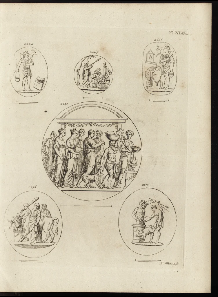 An illustration from A descriptive catalogue of a general collection of ancient and modern engraved gems, cameos as well as intaglios, taken from the most celebrated cabinets in Europe and cast in coloured pastes, white enamel, and sulphur, by James Tassie, modeller, 1791, leaf 488