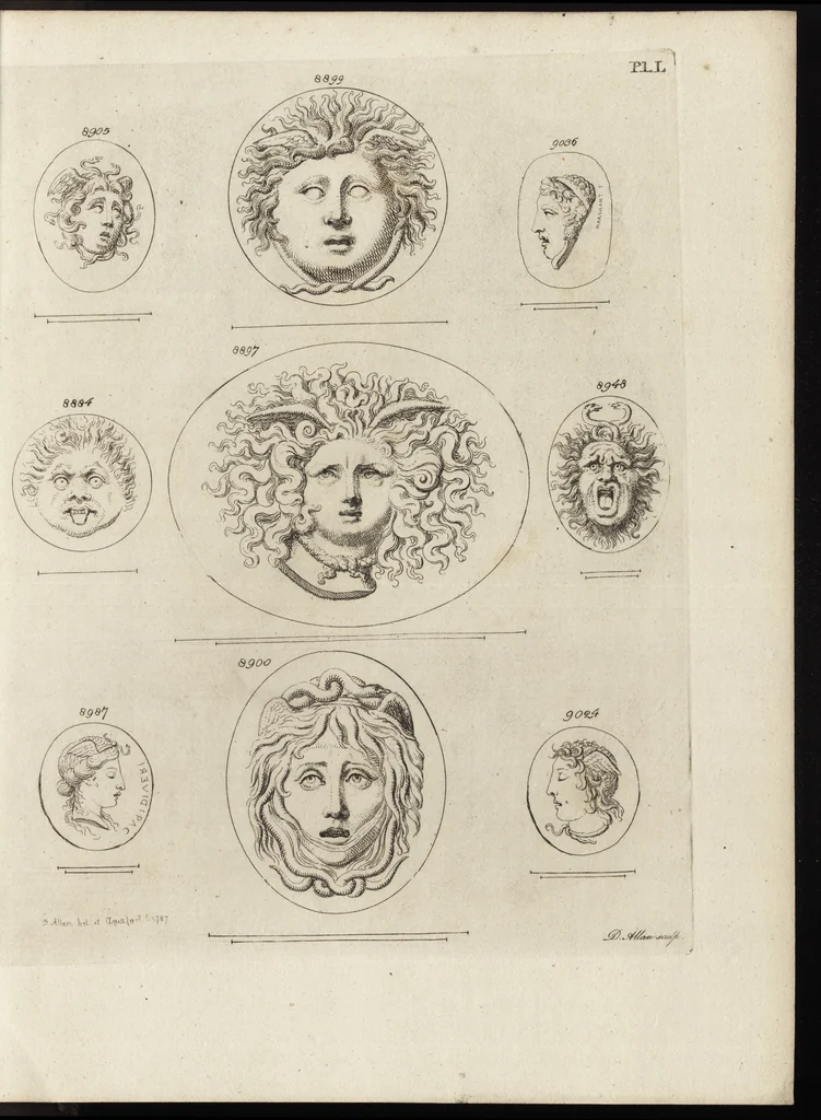 An illustration from A descriptive catalogue of a general collection of ancient and modern engraved gems, cameos as well as intaglios, taken from the most celebrated cabinets in Europe and cast in coloured pastes, white enamel, and sulphur, by James Tassie, modeller, 1791, leaf 490