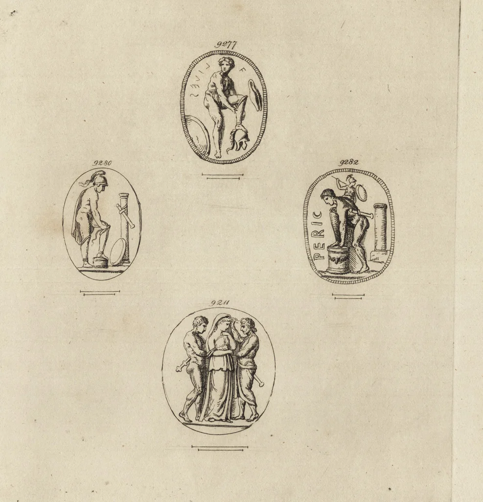 An illustration from A descriptive catalogue of a general collection of ancient and modern engraved gems, cameos as well as intaglios, taken from the most celebrated cabinets in Europe and cast in coloured pastes, white enamel, and sulphur, by James Tassie, modeller, 1791, leaf 494