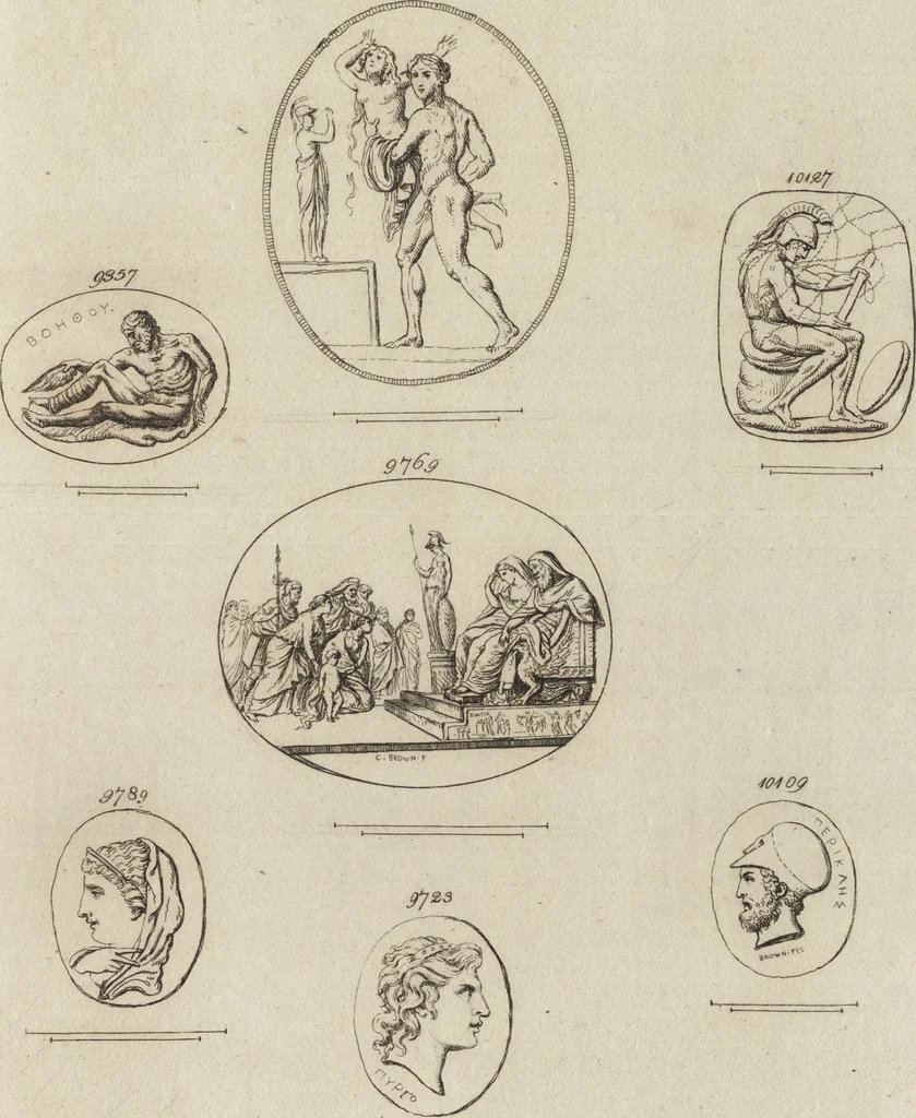 An illustration from A descriptive catalogue of a general collection of ancient and modern engraved gems, cameos as well as intaglios, taken from the most celebrated cabinets in Europe and cast in coloured pastes, white enamel, and sulphur, by James Tassie, modeller, 1791, leaf 496