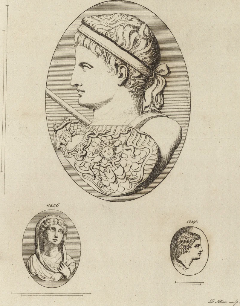 An illustration from A descriptive catalogue of a general collection of ancient and modern engraved gems, cameos as well as intaglios, taken from the most celebrated cabinets in Europe and cast in coloured pastes, white enamel, and sulphur, by James Tassie, modeller, 1791, leaf 500