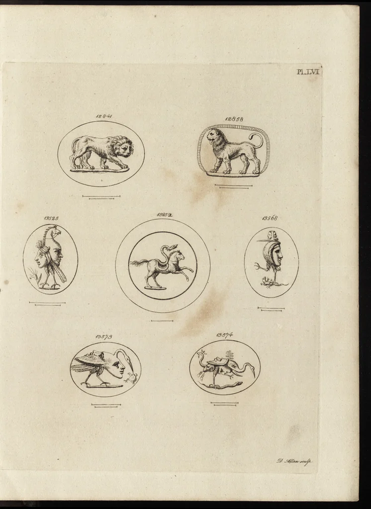An illustration from A descriptive catalogue of a general collection of ancient and modern engraved gems, cameos as well as intaglios, taken from the most celebrated cabinets in Europe and cast in coloured pastes, white enamel, and sulphur, by James Tassie, modeller, 1791, leaf 502