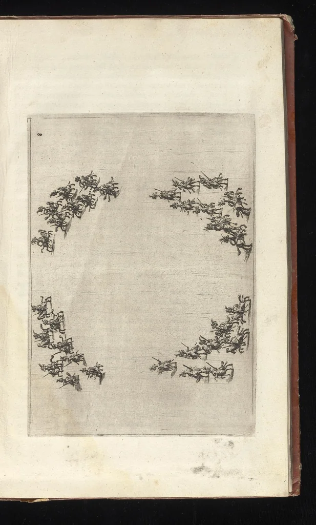 An illustration from La contesa dell' aria e dell' acqua : festa à cavallo rappresentata nell'augustissime nozze delle sacre, cesaree, reali M.M. dell' imperatore Leopoldo e dell' infanta Margherita delle Spagne, 1667, leaf 54