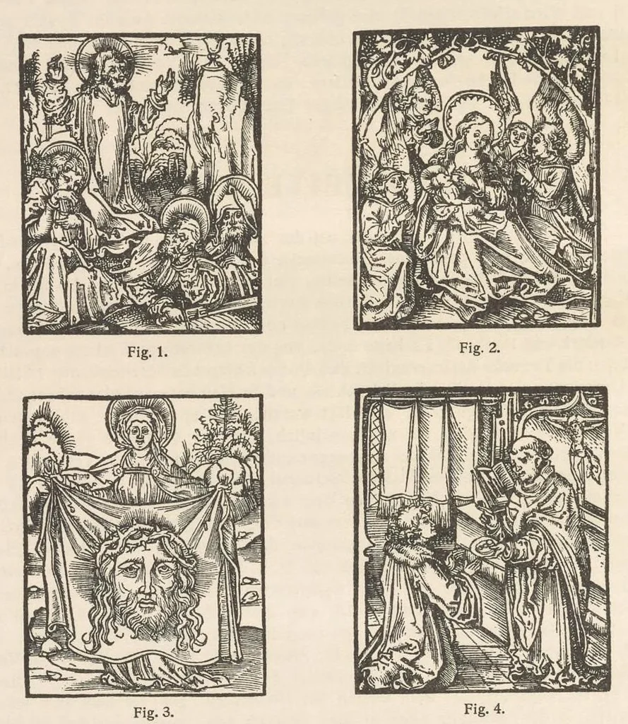 An illustration from Holzschnitte zu zwei Nürnberger Andachtsbüchern aus dem Anfange des XVI. Jahrhunderts. 106 Abbildungen in Zinkhochätzung, 1909, leaf 11