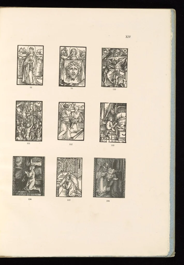 An illustration from Holzschnitte zu zwei Nürnberger Andachtsbüchern aus dem Anfange des XVI. Jahrhunderts. 106 Abbildungen in Zinkhochätzung, 1909, leaf 50