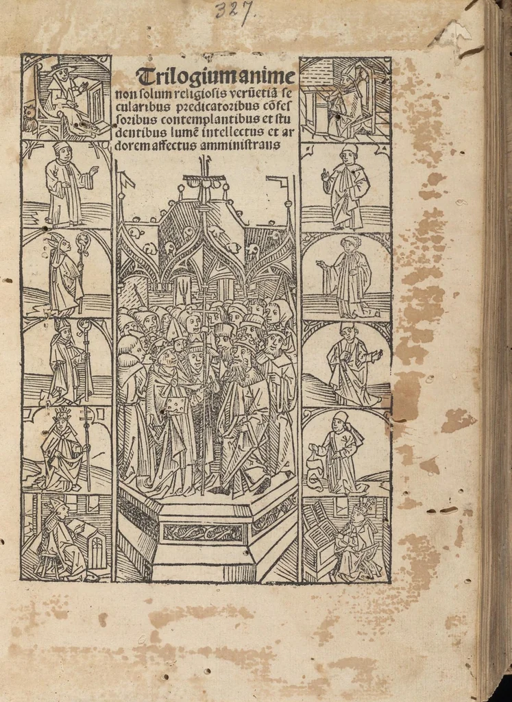 An illustration from Trilogium anime : non solum religiosis verũetiã secularibus, predicatoribus, cõfessoribus, contemplantibus et studentibus lumẽ intellectus et ardorem affectus amministrans, leaf 2