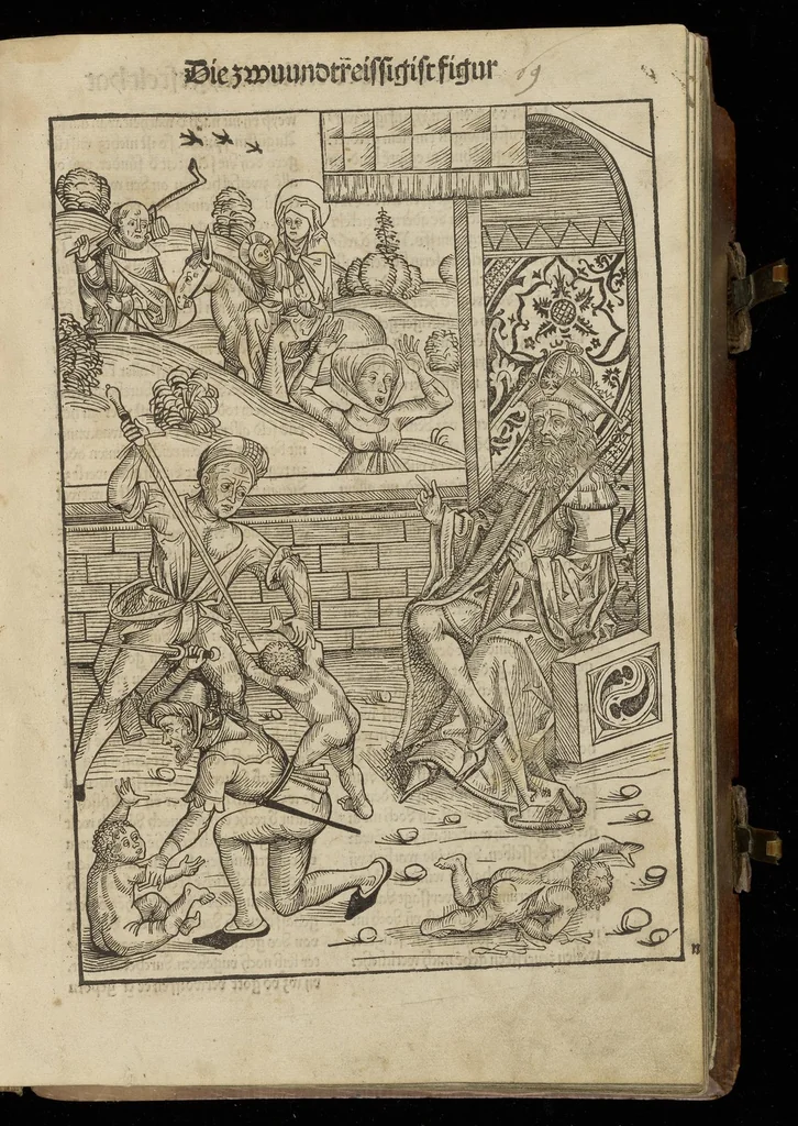 An illustration from Schatzbehalter, oder, Schrein der wahren Reichtümer des Heils unnd ewyger Seligkeit genant ..., leaf 148