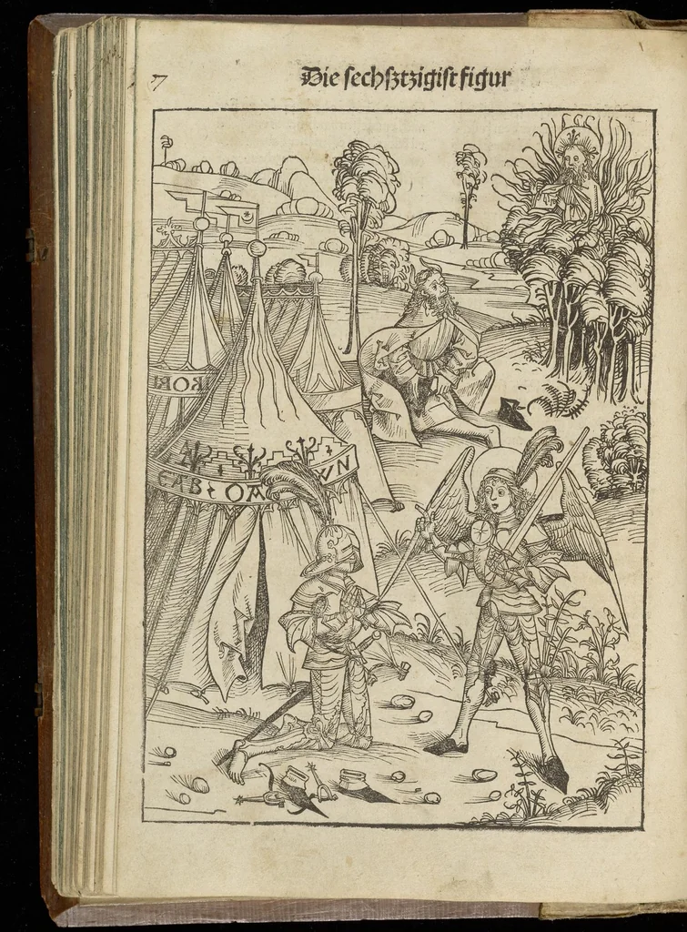 An illustration from Schatzbehalter, oder, Schrein der wahren Reichtümer des Heils unnd ewyger Seligkeit genant ..., leaf 221
